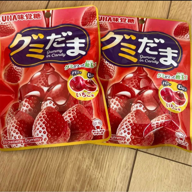 日本进口悠哈Uha糖果味觉糖青葡萄味软糖/草莓味夹心硬糖