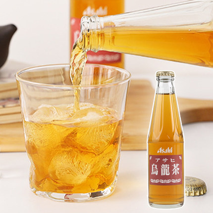 日本进口ASAHI朝日乌龙茶无糖饮料解腻解渴饮品玻璃瓶装200ml