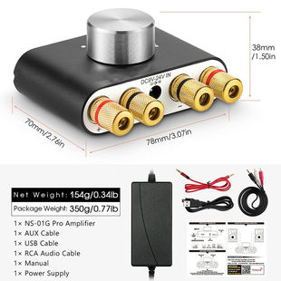 2蓝牙5.0功放发烧hifi迷你家用电视音响USB 大功率数字功放机50W