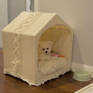。猫窝狗窝-暖和宠物猫咪房子半封闭垫子犬窝保暖通用猫窝冬季保