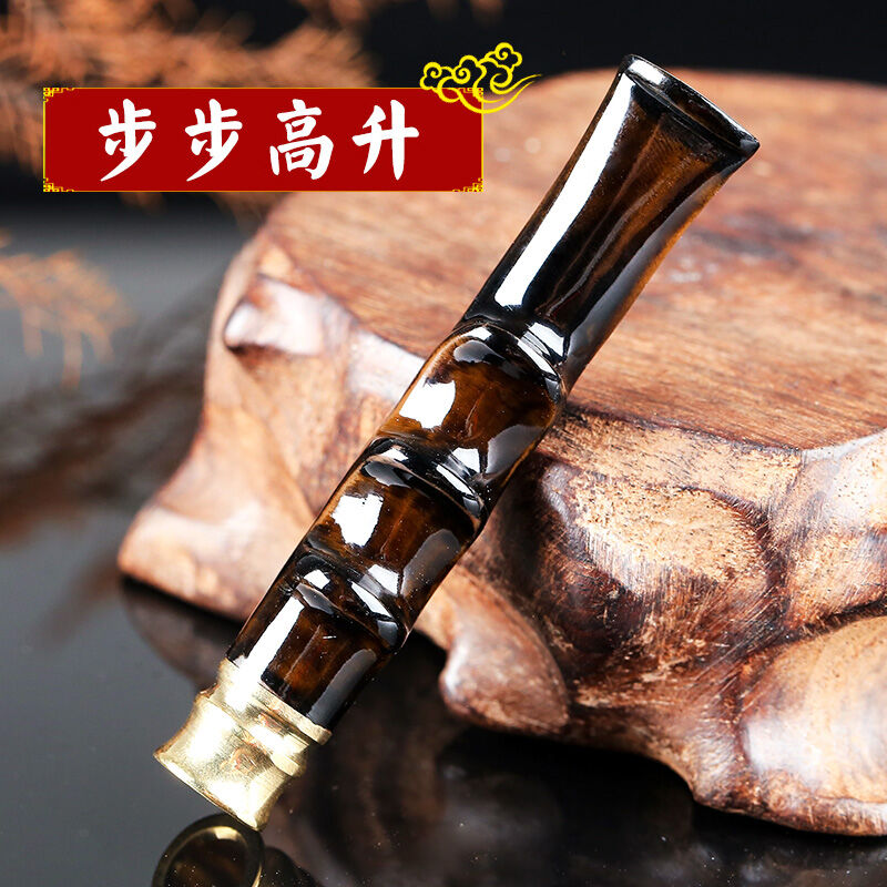 海柳烟嘴雕刻血柳活可清洗双重循环拉杆过滤器男士香菸过滤净烟器