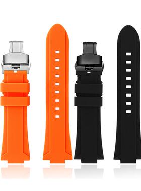 适配原厂悠洋飞亚太空战舰DGA35012酒桶型改装Q凸口硅胶橡胶手表