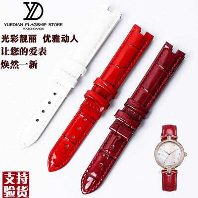 适配原厂Geya格雅星空系列女p士亮面真皮手表带G08215 8216系列皮