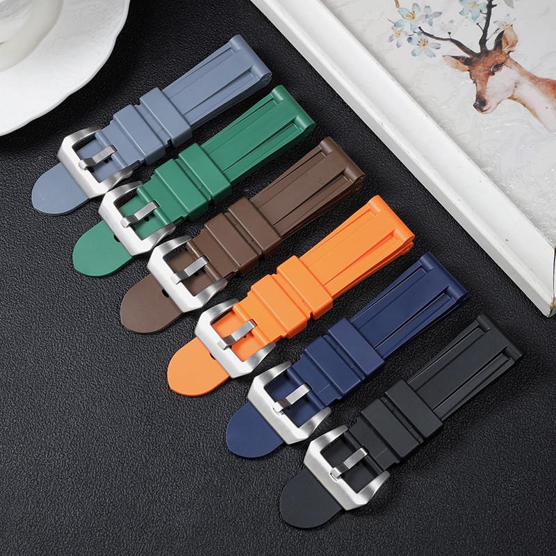 适用原厂适配沛纳海硅胶表带男胖大海庐米诺潜行PAM441/111橡胶带