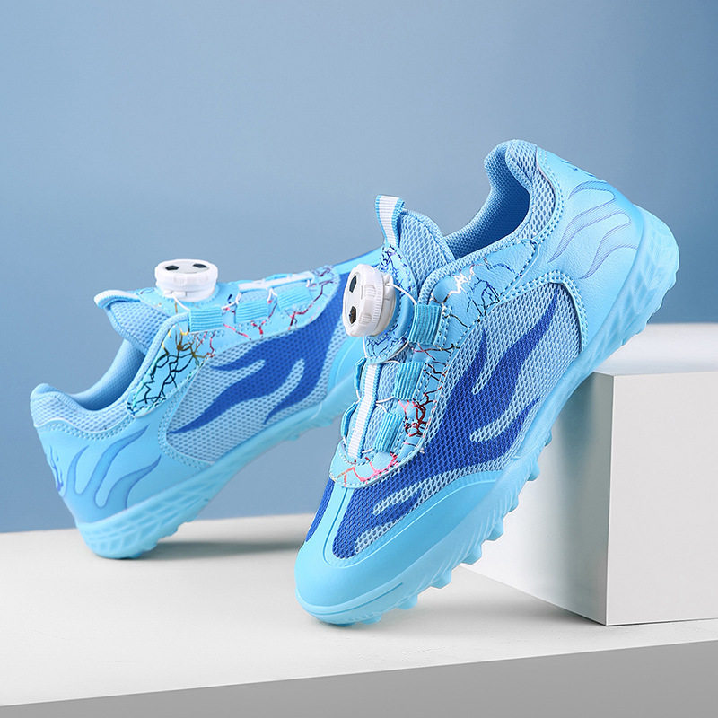 新款旋转扣儿童网面足球鞋碎钉男女学生免系带运动鞋一件代发,运动鞋new,足球鞋,淘宝优惠券,粉丝福利购,淘宝优惠卷