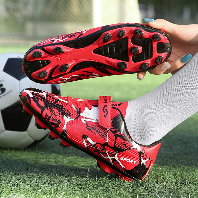 跨境儿童足球鞋青少魔术贴 男女低帮碎钉平底大钉长钉训练运动鞋,运动鞋new,足球鞋,淘宝优惠券,粉丝福利购,淘宝优惠卷