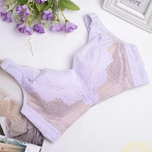 傲雪棋1105银纤维薄棉聚拢显大无钢圈内衣女宽带性感蕾丝调整文胸