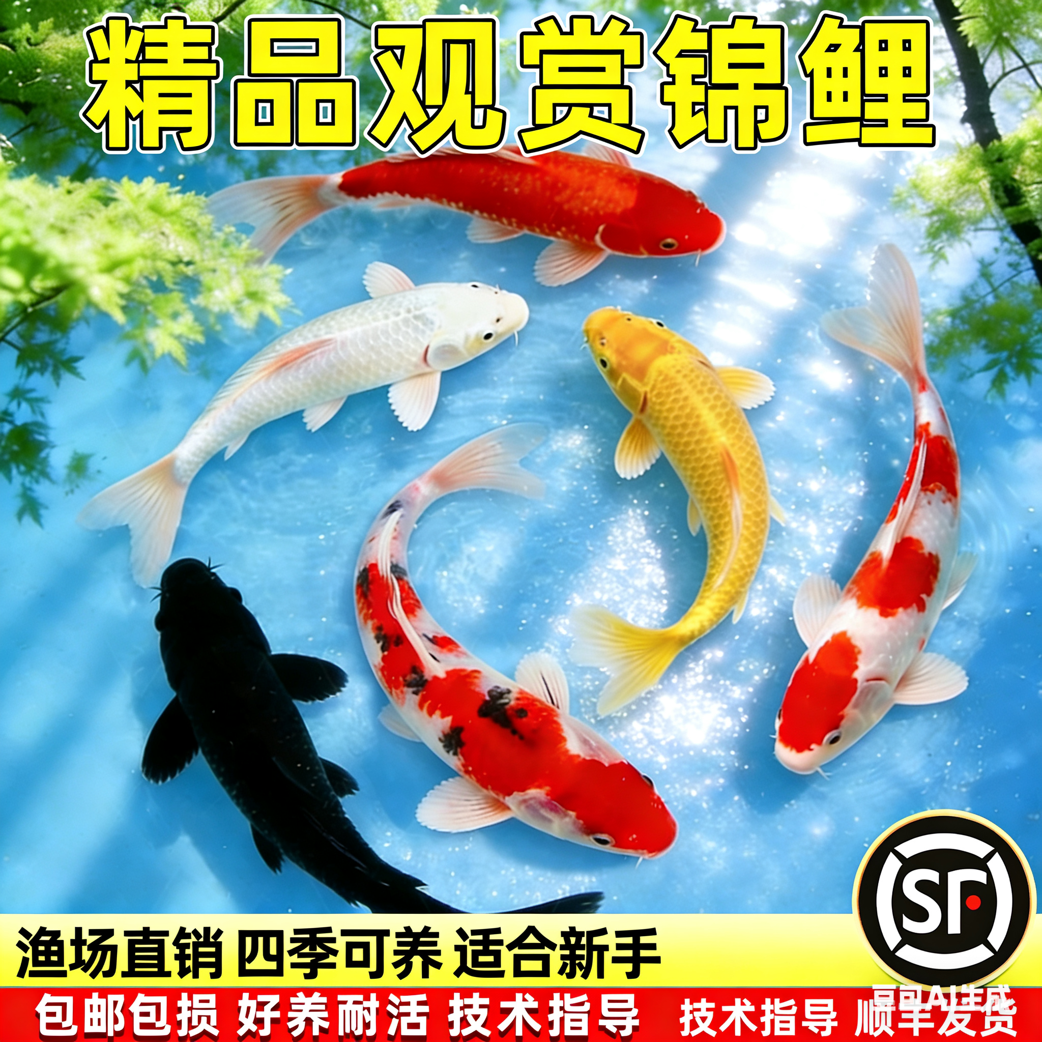 顺丰锦鲤鱼观赏鱼活体大型冷水纯种红白 草金鱼活鱼淡水好养耐活