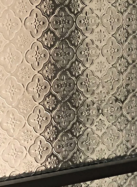 海棠花复古玻璃贴纸卫生间浴室透光不透明磨砂玻璃窗防窥膜防走光