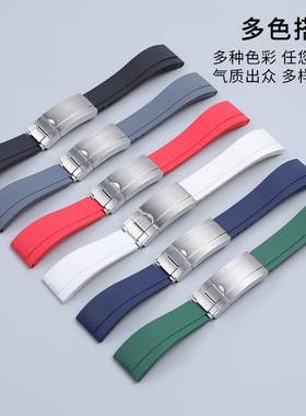 正品适配劳力士潜航者黑绿水鬼游艇名仕GMT橡胶手表带迪通拿硅胶2
