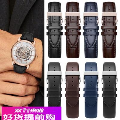 顾逸适用阿玛尼手表带真皮男原装ar60007ar2447黑武士阿玛尼表带