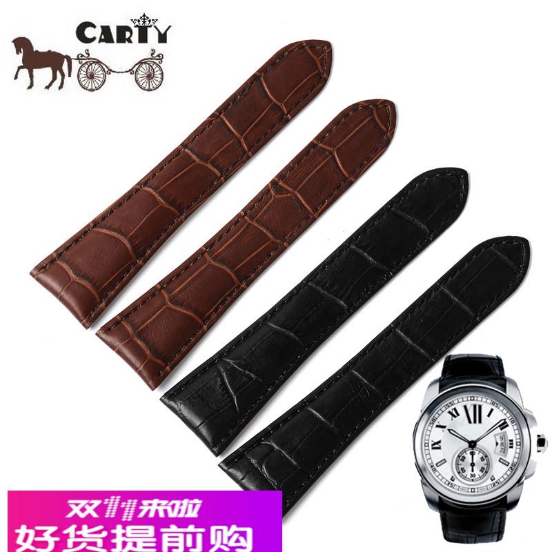适配卡地亚卡历博皮表带真皮手表带23 24mm手表链 男 皮表链