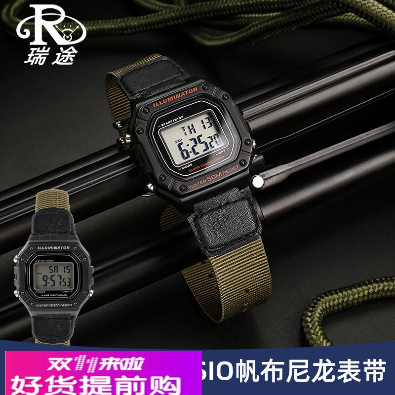 适用于卡西欧CASIO帆布尼龙表带AE-1200/ W-218H/AEQ-110防水表带