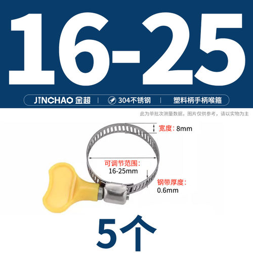 金超304不锈钢喉箍手柄喉箍手拧卡箍管卡管夹抱箍管箍活箍水管