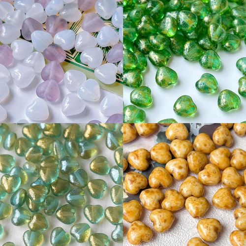 进口捷克珠6mm可爱小爱心珠手工串珠diy材料配件散珠饰品