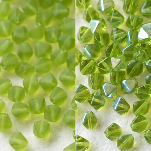 10颗装 进口捷克珠6mm磨砂菱形双锥珠手工串珠diy材料配件散珠