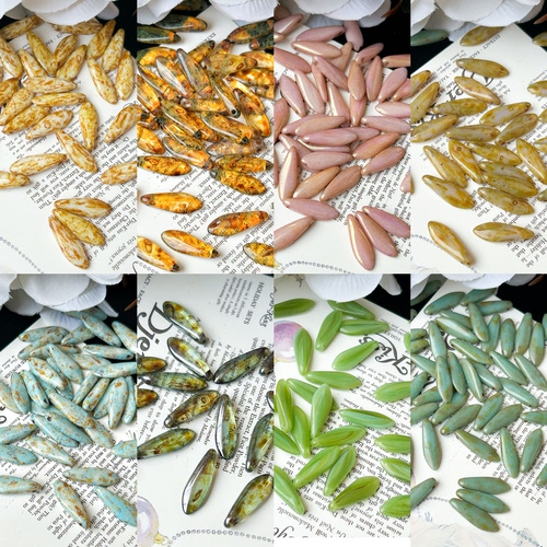 （2颗）进口捷克珠5*16mm剑叶珠手工串珠diy材料配件散珠饰品