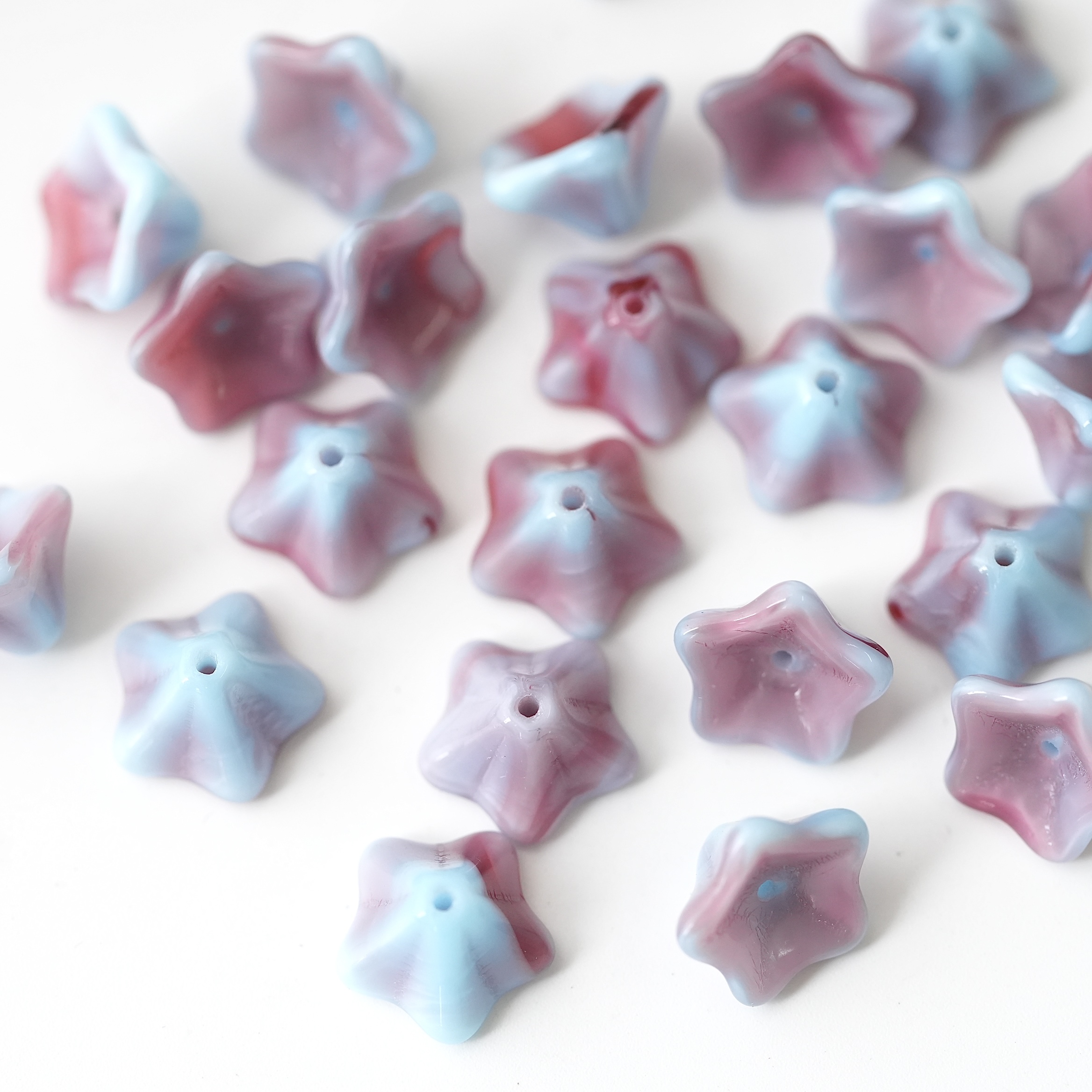 进口捷克珠8*13喇叭花珠手工串珠手链项链耳环材料配件