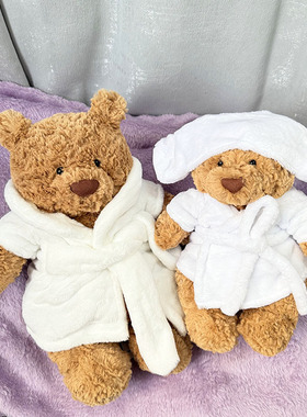 巴塞罗熊衣服36cm着替浴袍浴帽套装jellycat28cm娃衣毛绒玩偶换装