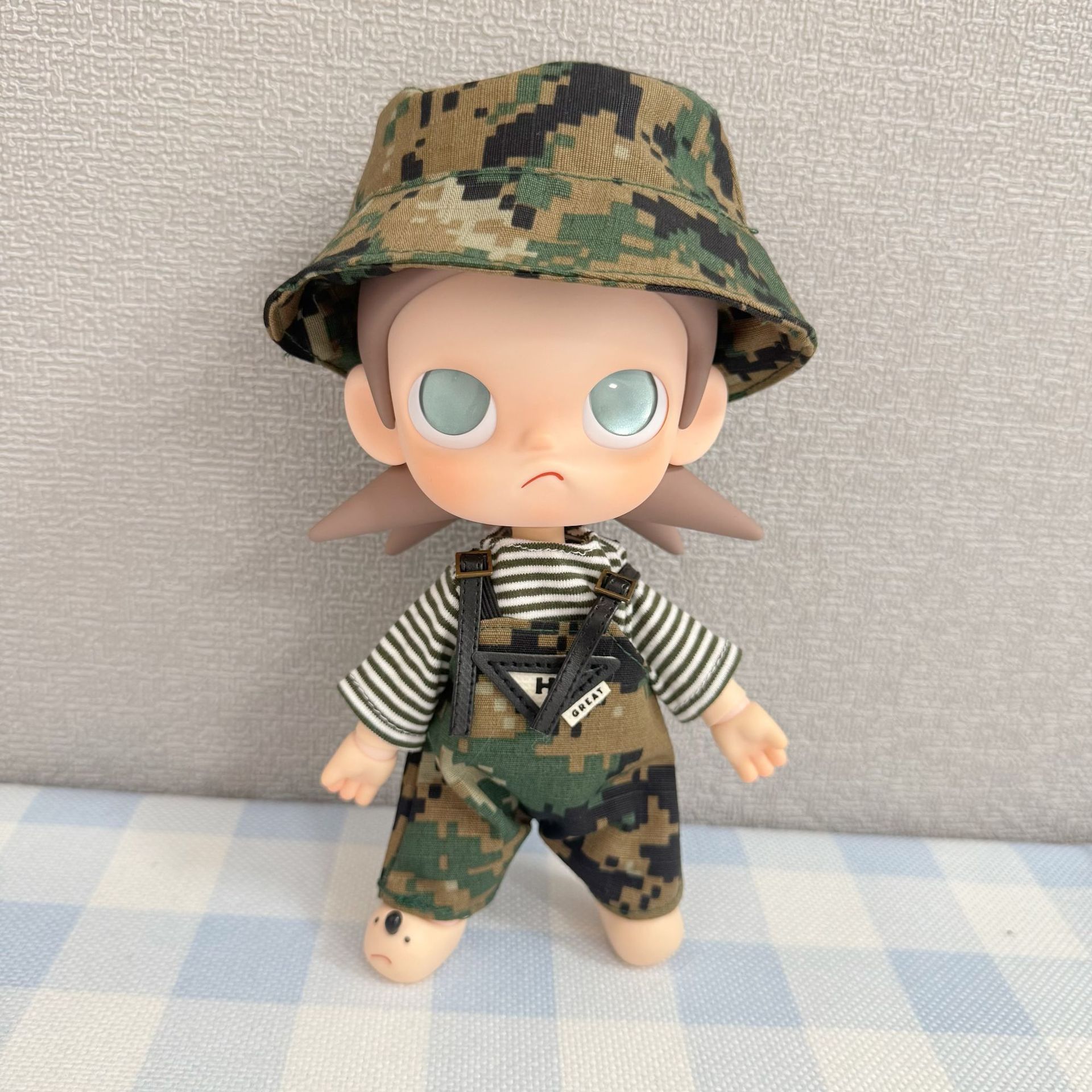 嘎子姐20cm娃衣迷彩服套装换装酷