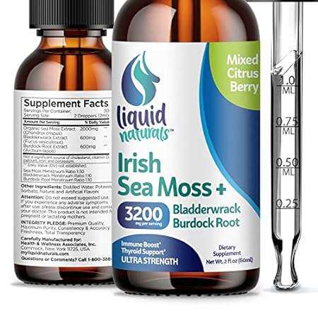 sea moss - 3200mg irish sea moss liquid drops, ultra-stre