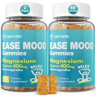 Magnesium Glycinate Gummies 400mg with Ashwagandha， B1， B