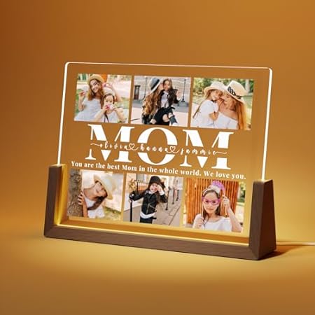 LUCKOR Personalized Night Light with Acrylic Plaque， Cust