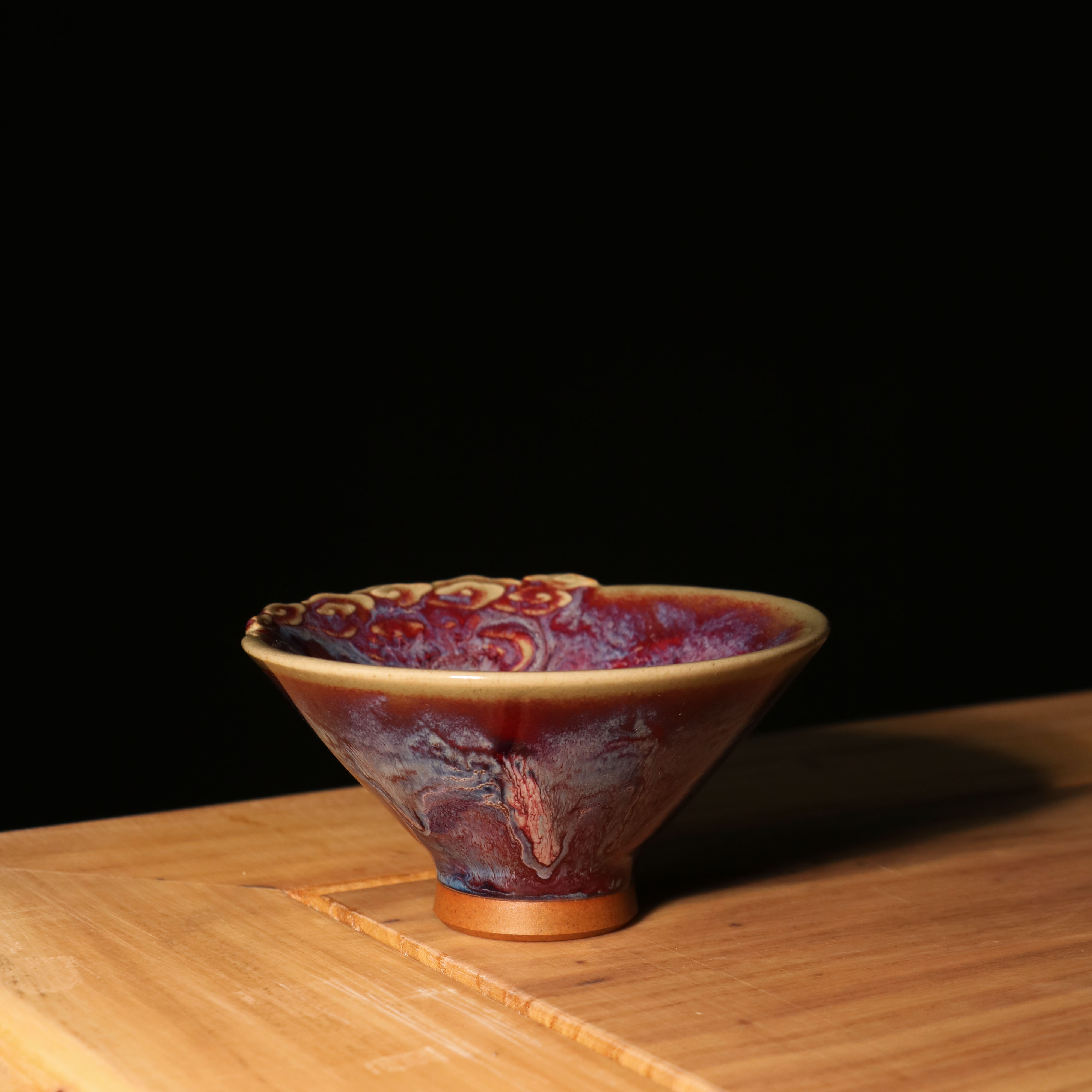 钧瓷高档主人杯祥云斗笠盏