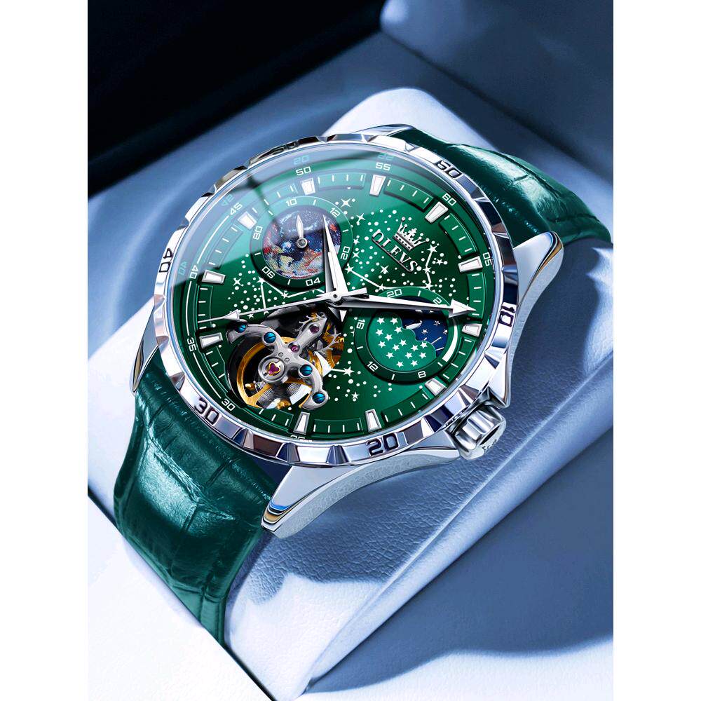 手表男款机械表全自动男士镂空时尚潮流正品名牌腕表北极星空魅影