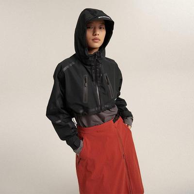 SALOMON萨洛蒙女士冲锋衣防风防水轻便户外外套连帽短款