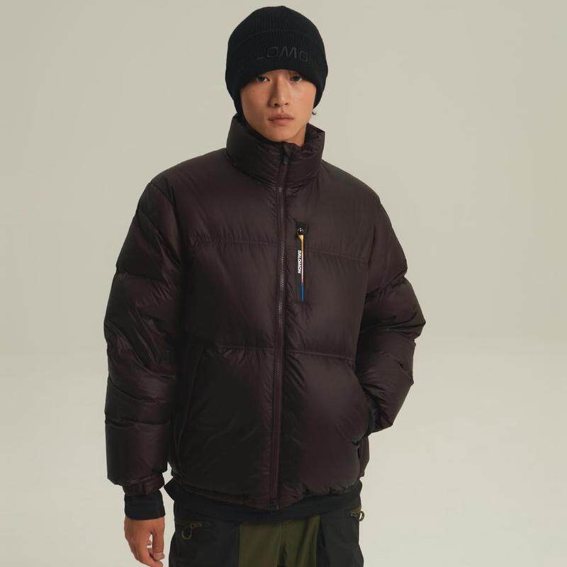 SALOMON萨洛蒙男士羽绒服保暖轻量防风保暖外套立领中长款
