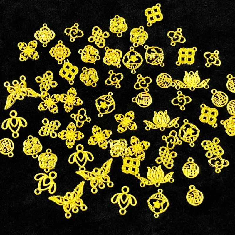 玖阁家多款合金挂件祥云蝴蝶莲花中国结diy饰品古风发簪步摇配件