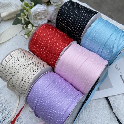 玖阁家0.6mm双面圆点韩国棉带手工diy双面丝带蝴蝶结材料