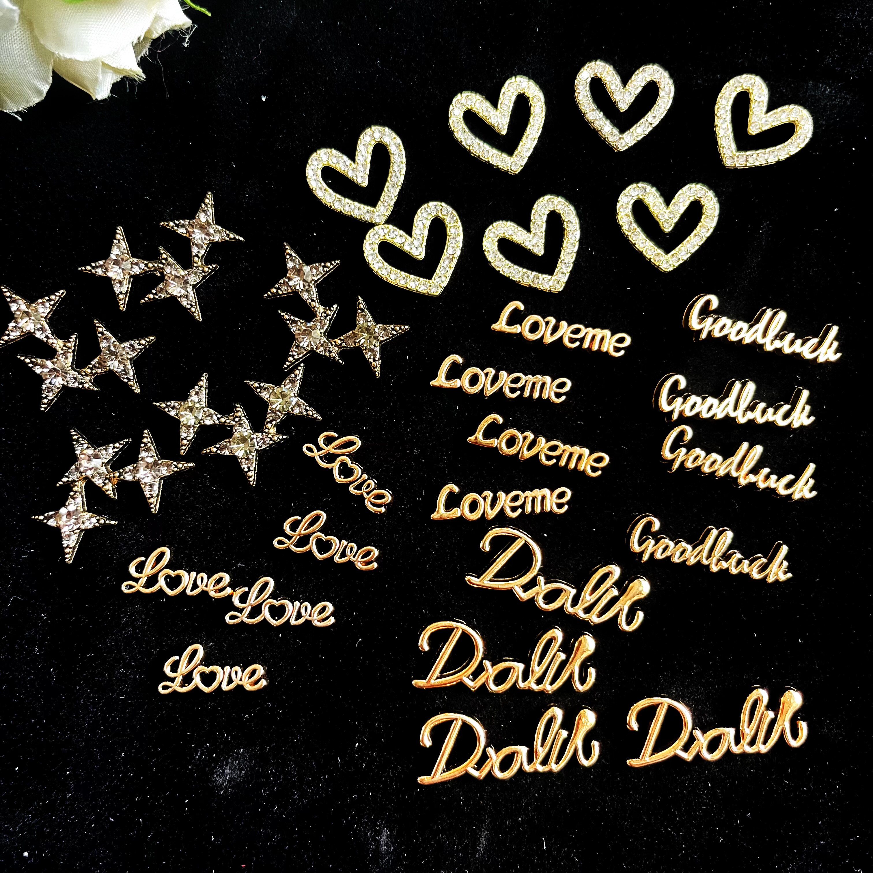 玖阁家星星爱心水钻满钻字母合金饰品发夹 DIY配件材料