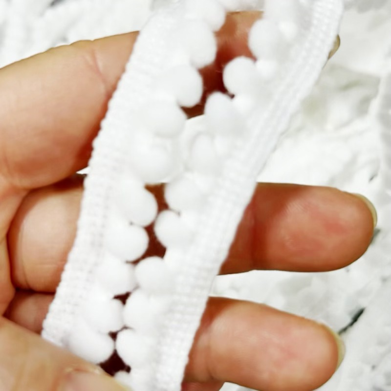 玖阁家10码白色芽边豆豆花边diy手工制作新年蝴蝶结发饰材料配件