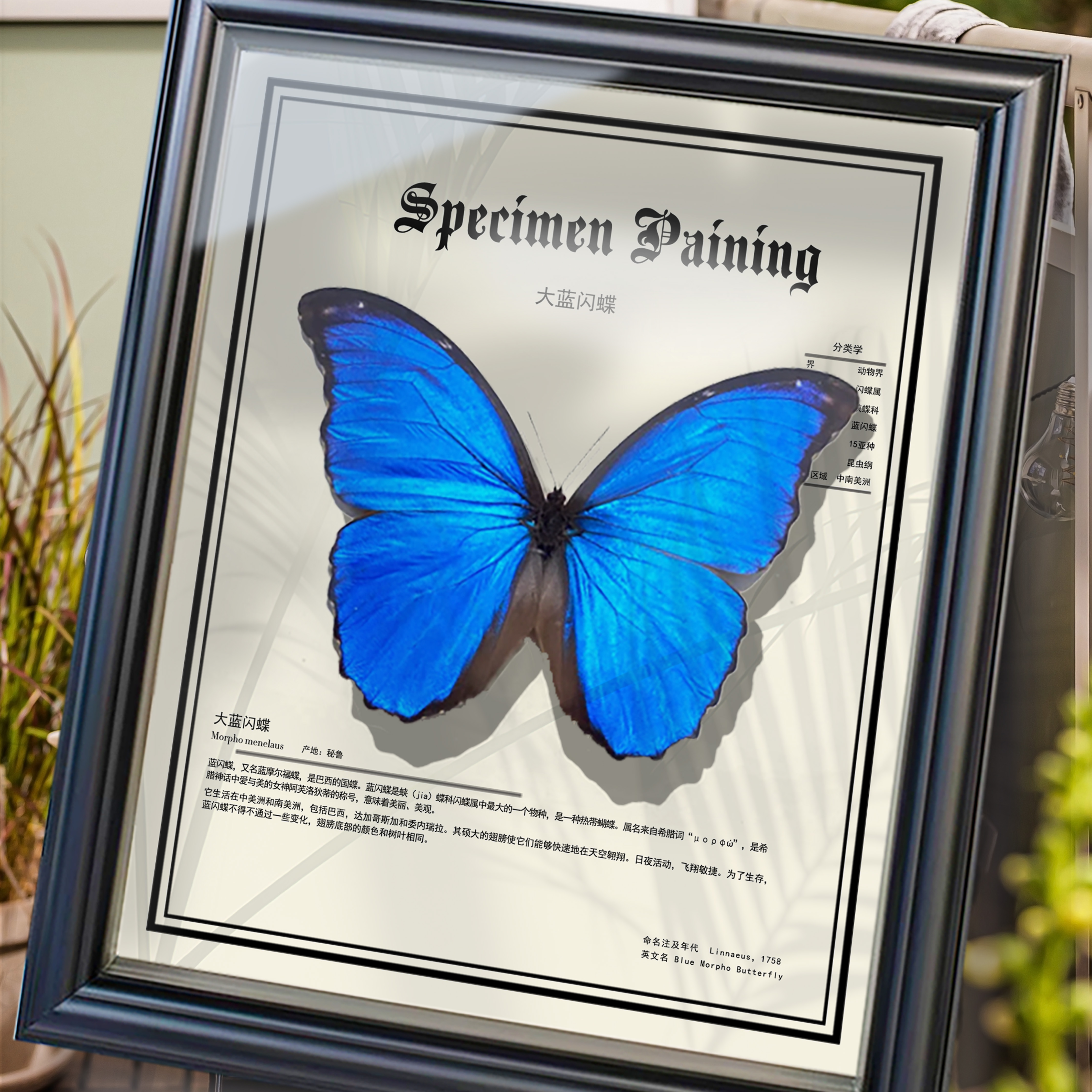 天堂凤蝶蝴蝶标本相框成品手工制作摆件昆虫名贵罕见生日礼物展示
