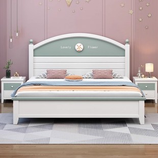 实木儿童床男孩1.5m单人床小户型1.2m女孩公主床1.35米小孩床储物