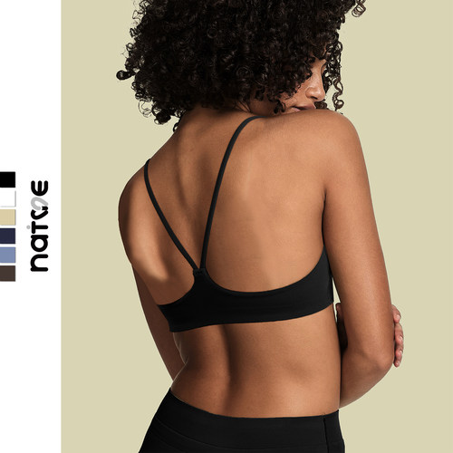 细带瑜伽内衣尼龙66柔软运动内衣无钢圈美背普拉提健身胸衣训练薄