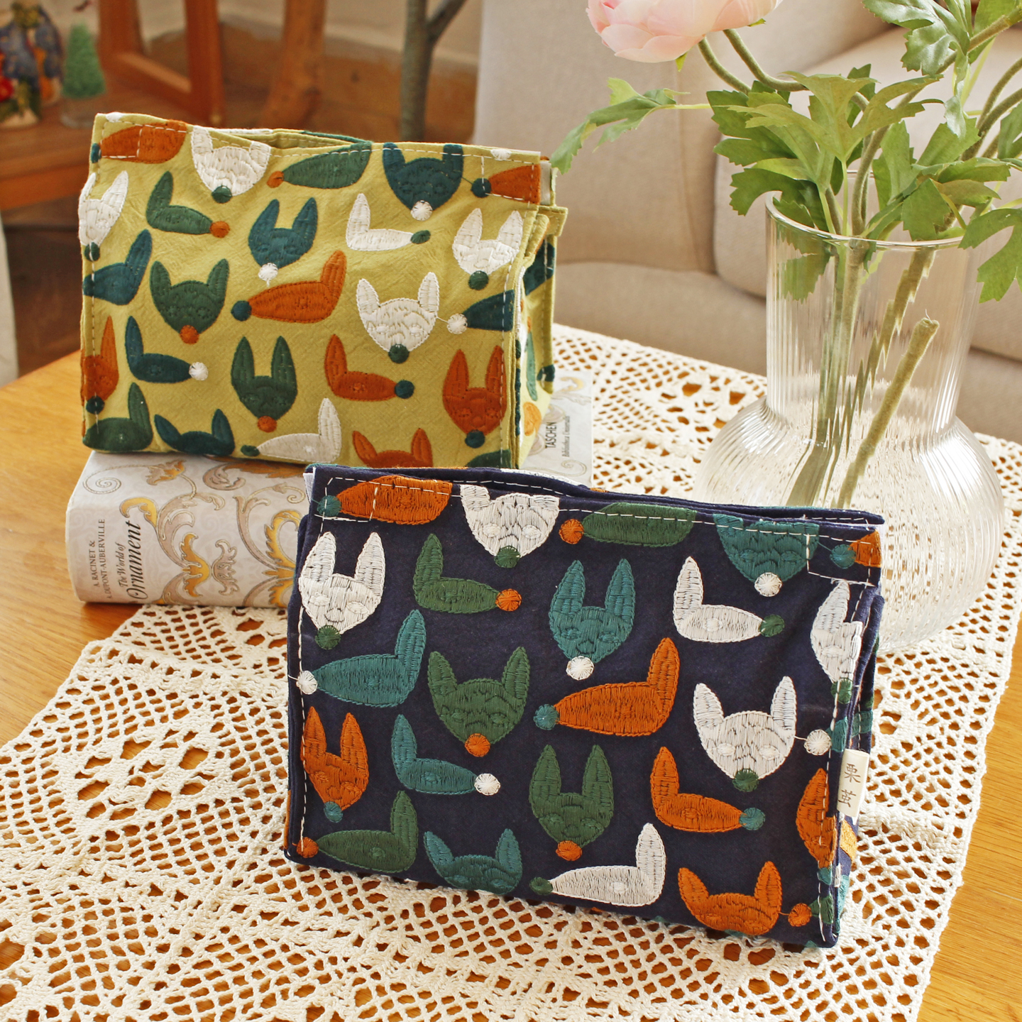 轻奢刺绣双层立体抽纸袋