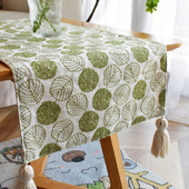 日式 小清新桌旗餐边柜盖巾刺绣茶几旗长方形鞋 柜斗柜电视柜盖布艺