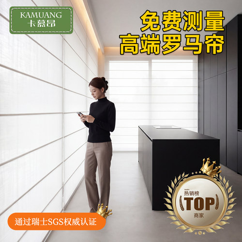 卡慕昂半遮光简约罗马帘免费测量