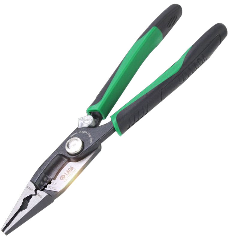 老A 美式多功能尖嘴钳电缆剪剥线钳尖嘴钳电工钳端子压接钳拨线钳