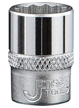 捷科3/8六角公制套筒10mm铬钒钢耐冲击中飞维修套筒 SK3/8-5.5-24