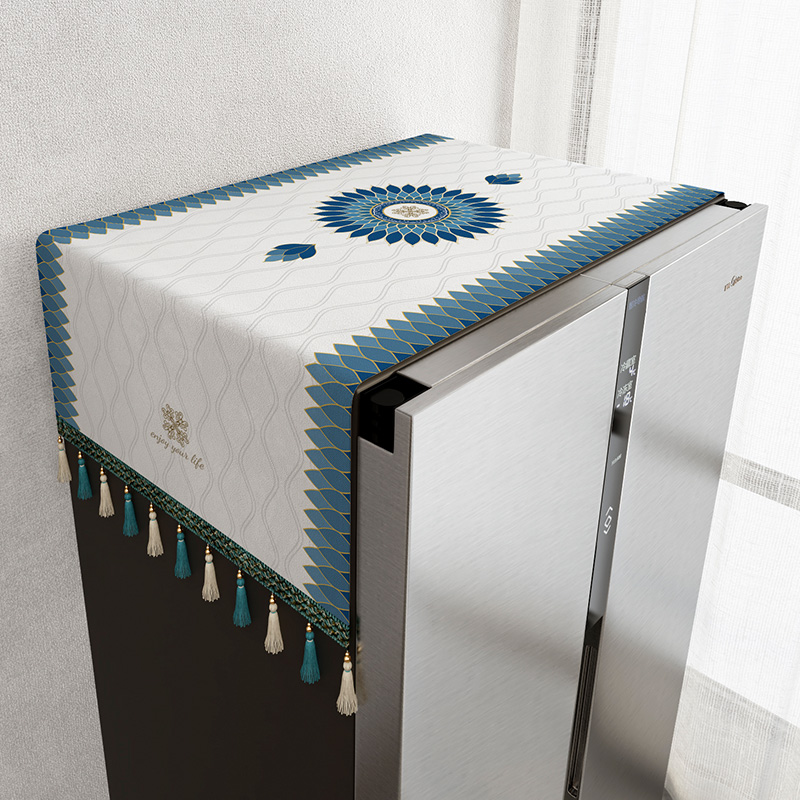 双开门冰箱盖布美式雪尼尔简约