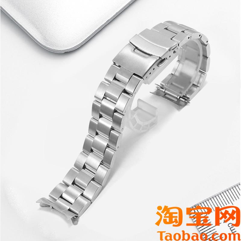 原装适用不锈钢手表带精工5号绿水鬼SRPD63K1skx007009弧口钢带22