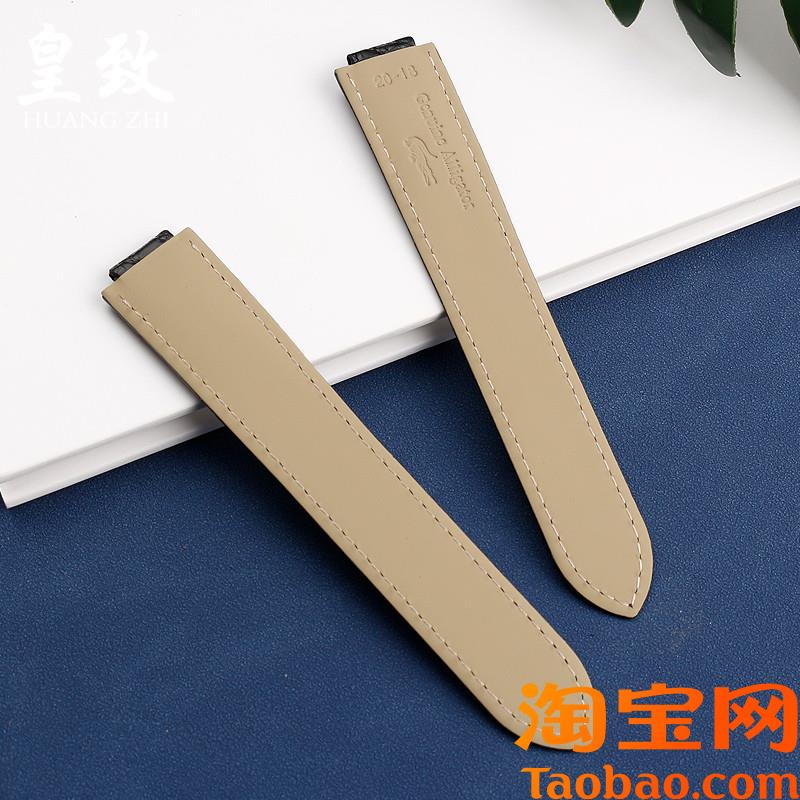 原装适用卡地亚蓝气球表带真皮原款凸接口男女鳄鱼皮蓝色手表带折