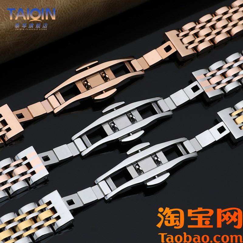 原装适用双按蝴蝶扣配件钨钢不锈钢表带表扣机械表钢带卡扣表带扣