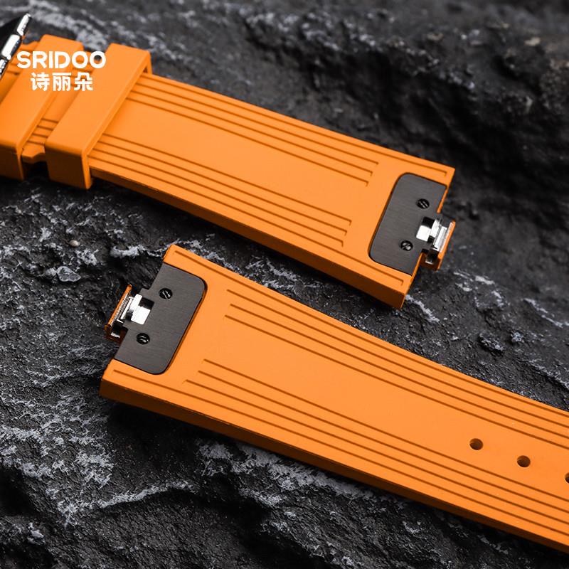 原装适用氟橡胶表带快拆纵横四海2000v4500v5500v江诗丹顿VC男表