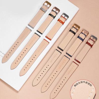原装适用双面头层牛皮表带柔软真皮女浪琴欧米茄万国飞亚达芙丽表