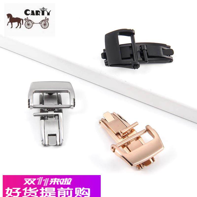 适用原厂理查德米勒折叠扣Richard橡胶表带mile蝴蝶扣表扣18mm20m